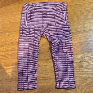Janie and Jack Burgundy and White Knit Leggings